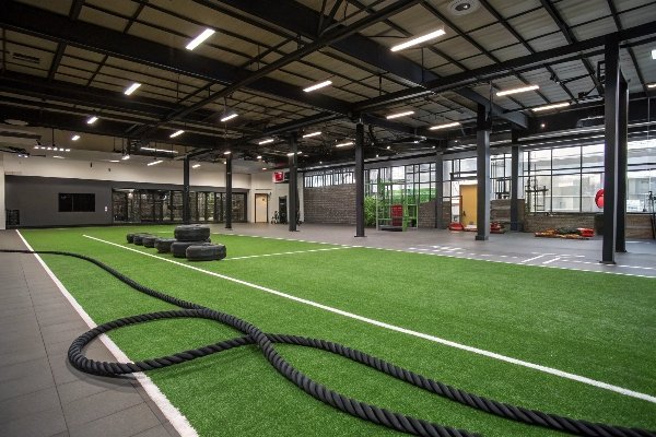 artificial grass gym enhanced