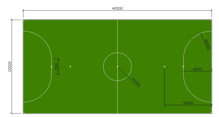 Construcción de un campo de fútbol 5