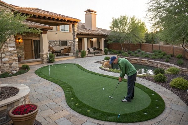 diversi tipi di campioni di tappeto erboso per putting green