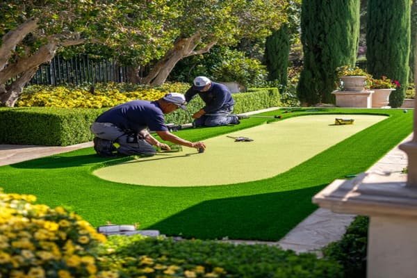esempio di installazione di putting green scadente o corretta
