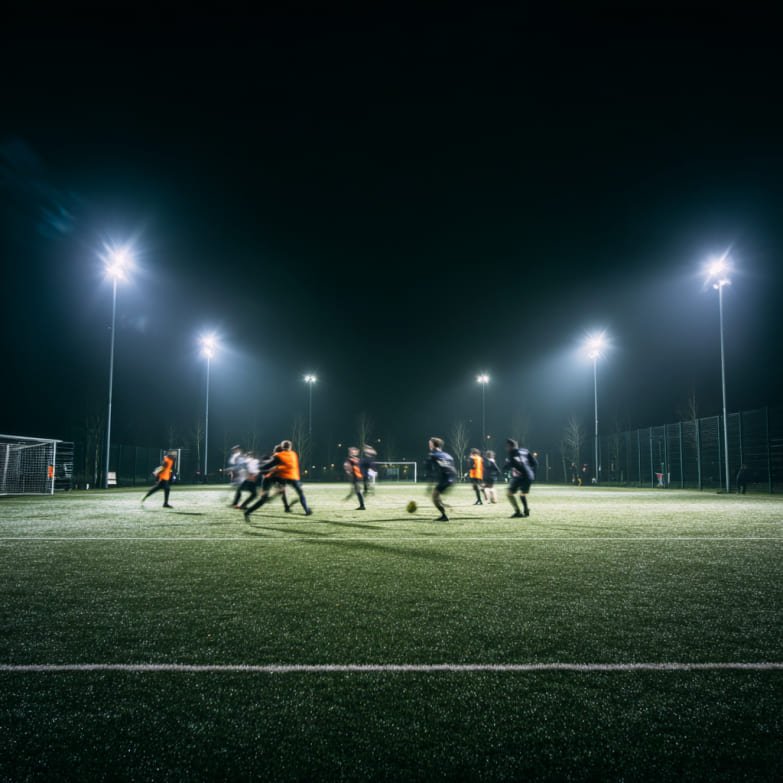 عملية بناء الملعب الاحترافية