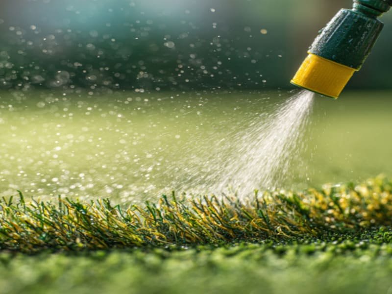 calendário de limpeza sazonal para relva artificial