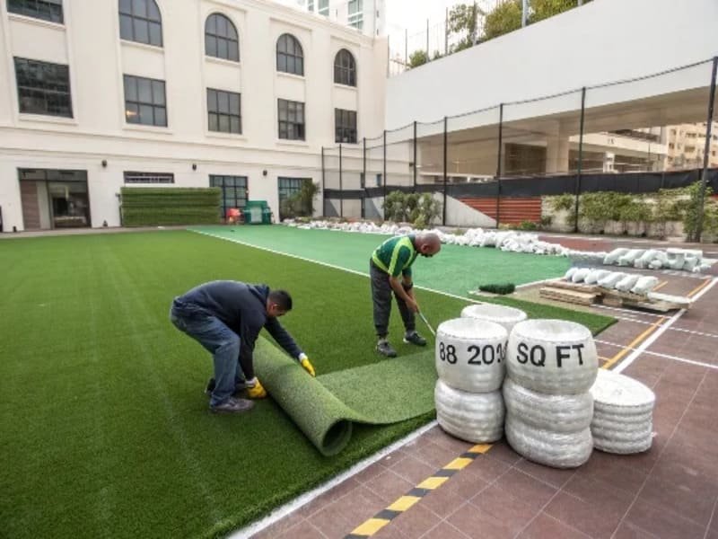 estimativa do custo da relva para parques infantis