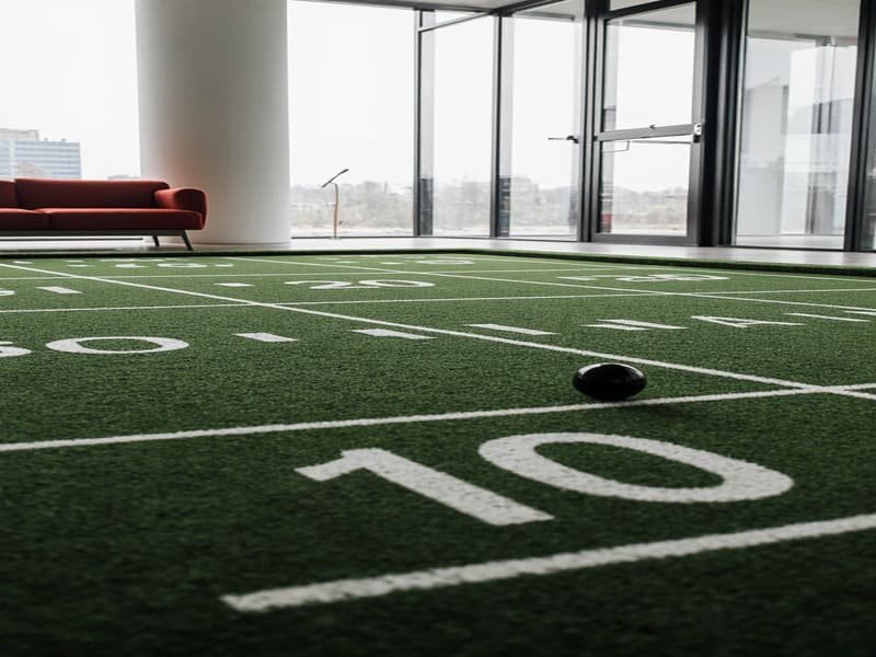 Functional training area with artificial grass gym flooring