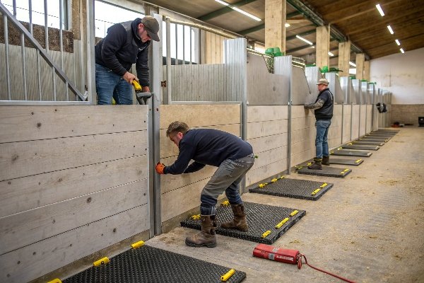 تثبيت حصائر الأكشاك على الجدران الخرسانية