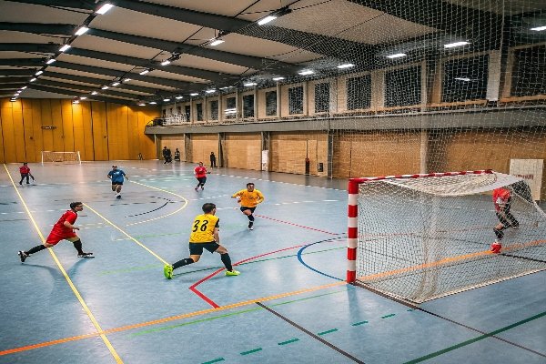 close-up of PVC sports flooring surface