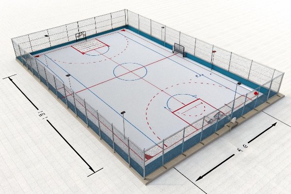 futsal court dimensions diagram