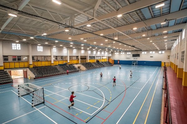 futsal court in school gymnasium