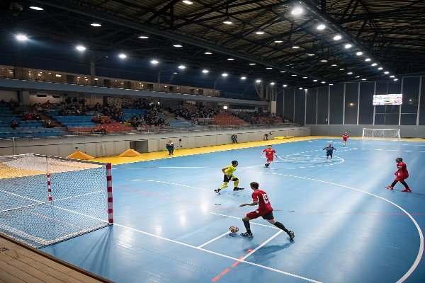 futsal court with players in action