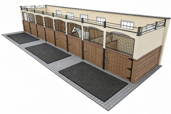 Planificación de la disposición de las esteras para establos de caballos