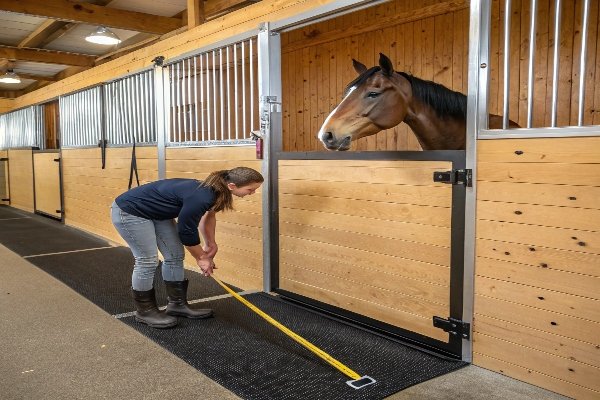 Medición de un establo para la instalación de esteras