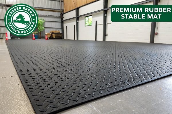 Various types of stall mats displayed side by side