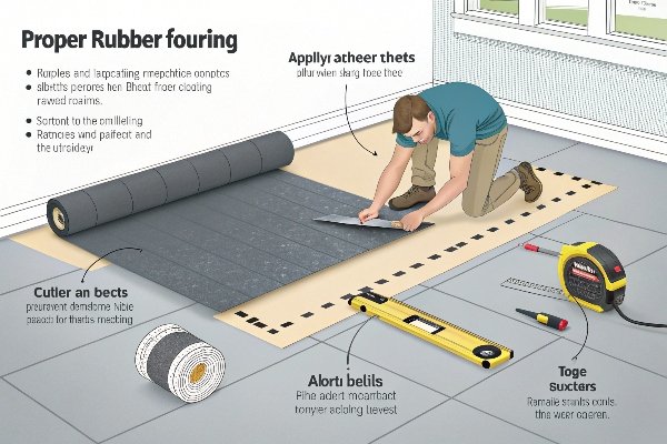 técnicas adecuadas de instalación de suelos de caucho