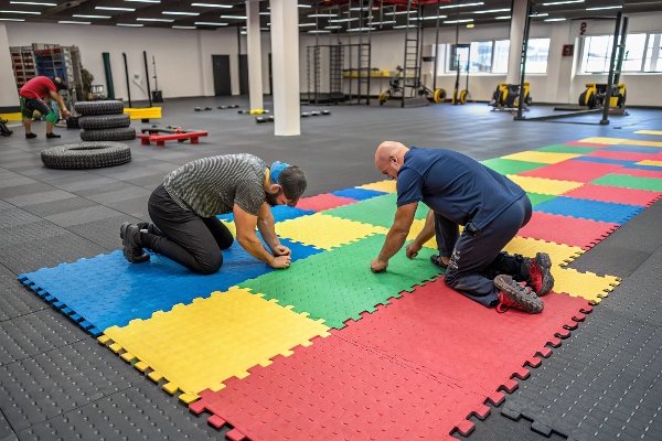 pemasangan lantai gym karet
