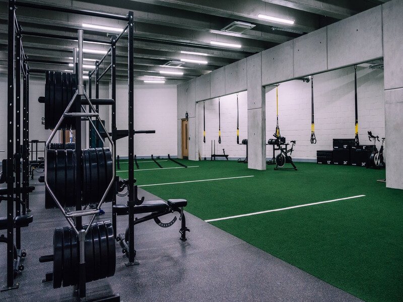 Close-up of Gym Turf and OCR rubber flooring