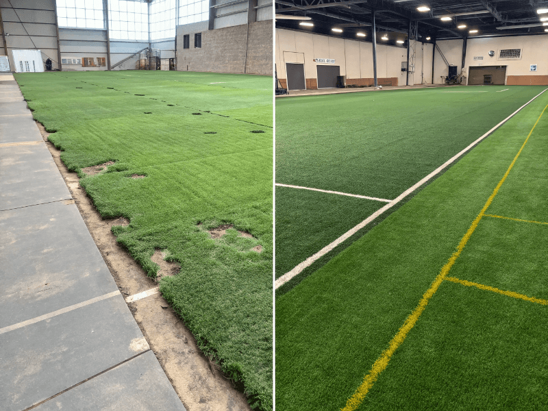Poor vs professional turf installation comparison